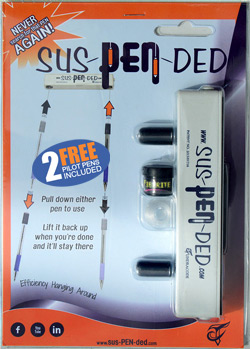 The sus-PEN-ded Holder unit in packaging